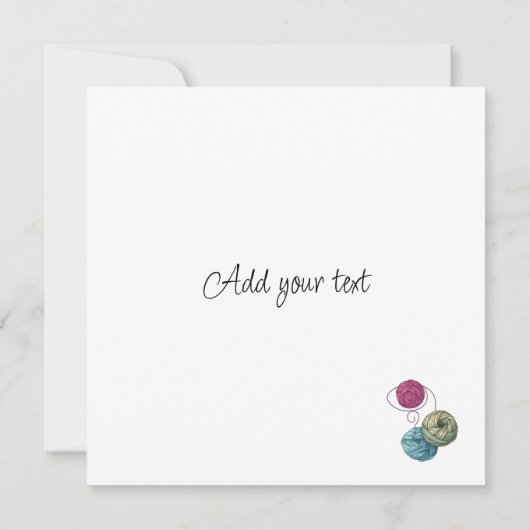 Carte Cute chaton aquarelle avec fils Nom personnalisé C (Dos)