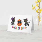 Carte Cute chats d'Halloween (Fleur jaune)