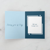 Carte Cute chats nom personnalisé bleu Saint Valentin (Intérieur)