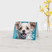 Carte Cute Chiot Funny Chien Gâteau Joyeux anniversaire (Fleur jaune)