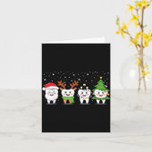 Carte Cute Christmas Dental Tooth Characters Fun Holiday (Fleur jaune)