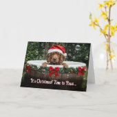 Carte Cute Christmas Holiday with Irish Setter Puppy (Fleur jaune)