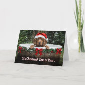 Carte Cute Christmas Holiday with Irish Setter Puppy  (Devant)