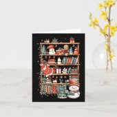 Carte Cute Christmas Librairie Père Noël Lecture Livres  (Fleur jaune)