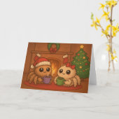 Carte Cute Christmas Spider (Fleur jaune)