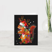 Carte Cute Christmas Squirrel Lights Reindeer Xmas Holid (Devant)