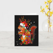 Carte Cute Christmas Squirrel Lights Reindeer Xmas Holid (Fleur jaune)
