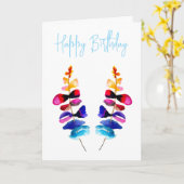 Carte Cute colorful leaves watercolor (Fleur jaune)