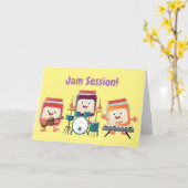 Carte Cute confiture session dessin animé musicien humou (Fleur jaune)