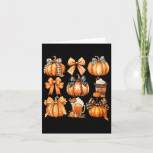 Carte Cute Coquette Bows Pumpkin Spice Coffee Latte Auto