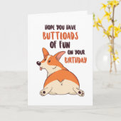 Carte Cute Corgi Amoureux des chiens Buttload Amusant Am (Fleur jaune)