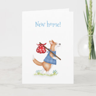 Carte Cute corgi corgi moving home card