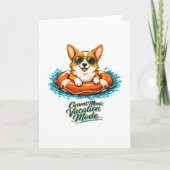 Carte Cute Corgi "Vacation Mode" Summer Design (Devant)