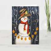Carte Cute Cosy Snowman Noël Inspirivée (Devant)