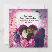 Carte Cute Couple Anime Personnalisé Saint Valentin (Dos)