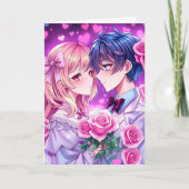 Carte Cute Couple Anime Personnalisé Saint Valentin (Devant)
