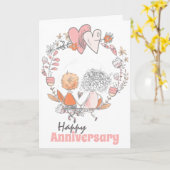 Carte Cute couple de fleurs couronnes romantiques (Fleur jaune)