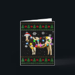 Carte Cute Cow Santa Christmas Lights Ugly Xmas Sweater<br><div class="desc">Cute Cow Santa Christmas Lights Ugly Xmas Sweater Light Up</div>