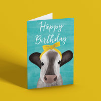 Cute Cow with Bow Personnalisable Anniversaire