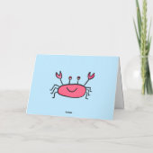 Carte Cute Crabe Rose Animaux de mer Fille Joyeux Annive (Dos)