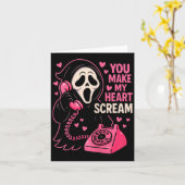 Carte Cute Creepy Horror Fais Crier Mon Cœur pour la Sai (Fleur jaune)