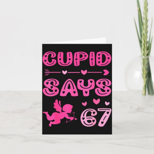 Carte Cute Cud Says 67 Funny Meme Nk Valentine's Day  (Devant)