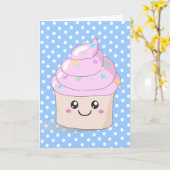 Carte Cute Cupcake (Fleur jaune)
