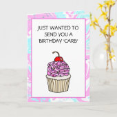 Carte Cute Cupcake Pun Personnalisé Anniversaire (Fleur jaune)