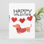 Carte Cute Dachshund avec bannière cardiaque Bonne Saint (Debout devant)