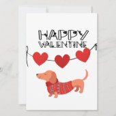 Carte Cute Dachshund avec bannière cardiaque Bonne Saint (Devant)
