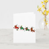 Carte Cute Dachshund Christmas Parade Christmas  (Fleur jaune)