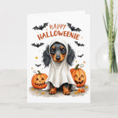 Carte Cute Dachshund Halloween (Devant)