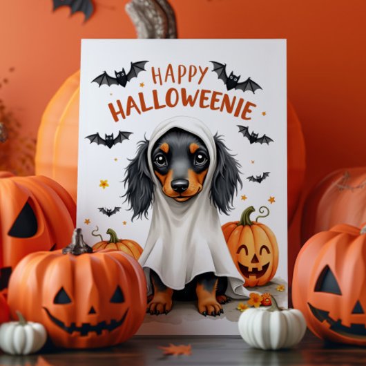 Carte Cute Dachshund Halloween