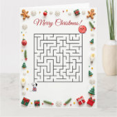 Carte Cute Dalmatian Dog Christmas Maze Puzzle Holiday (Devant)