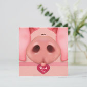 Carte Cute dame Merci Piggy (Debout devant)