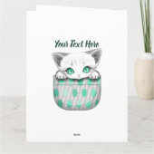 Carte Cute de chat et pointe joueuse à partir d'une poch (Dos)