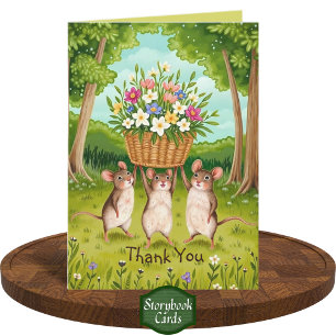 Carte Cute de fruits de forêt et Merci de panier Fleur s