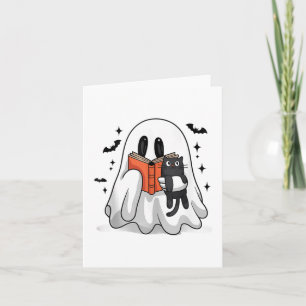 Carte Cute Débardeur du livre de lecture du fantôme d'Ha