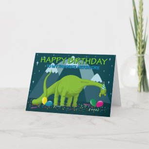 Carte Cute Dinosaur Herbivore, Anniversaire