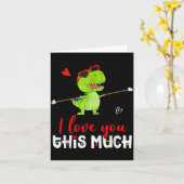 Carte Cute Dinosaur I Love You This Much Valentines Day  (Fleur jaune)