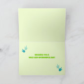 Carte Cute Dinosaur Nom personnalisé et texte Anniversai (Intérieur)