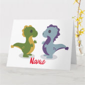 Carte Cute Dinosaur Paire Thunder_Cove (Fleur jaune)
