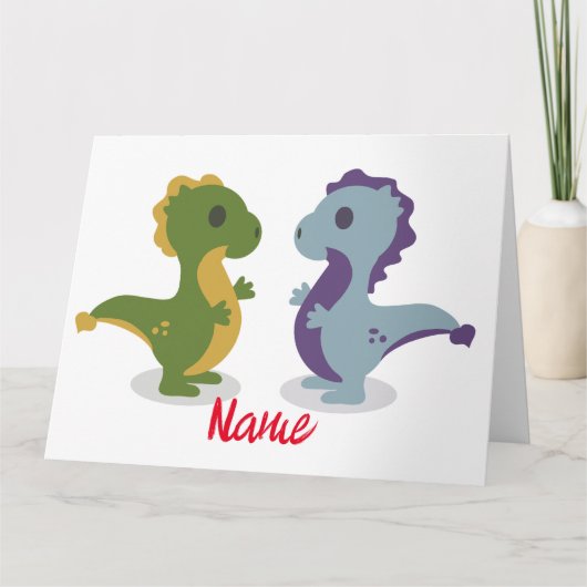 Carte Cute Dinosaur Paire Thunder_Cove (Devant)