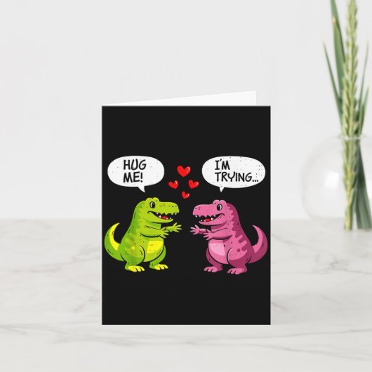 Carte Cute Dinosaur T Rex Hug Valentines Day Couple Boyf (Devant)