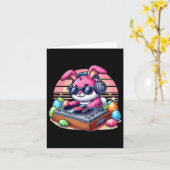 Carte Cute Dj Bunny Pâques (Fleur jaune)