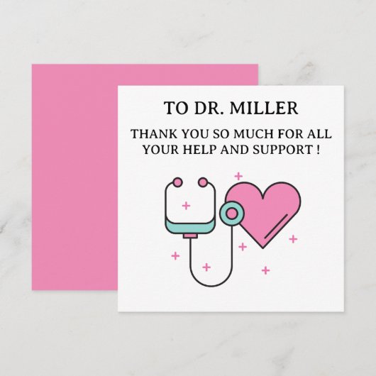 Carte Cute Doctor Thank You Card (Devant / Derrière)