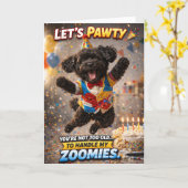 Carte Cute Dog Birthday Card Funny Zoomies Cockapoo (Fleur jaune)