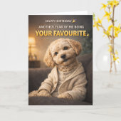 Carte Cute Dog Birthday Card Your Favourite Cockapoo (Fleur jaune)