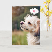 Carte Cute Doggy Pour Penser à vous (Fleur jaune)