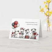 Carte Cute Dogs Thinking Of You Funny Encouragement (Fleur jaune)